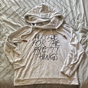 Gray Hoodie with Graphic Text